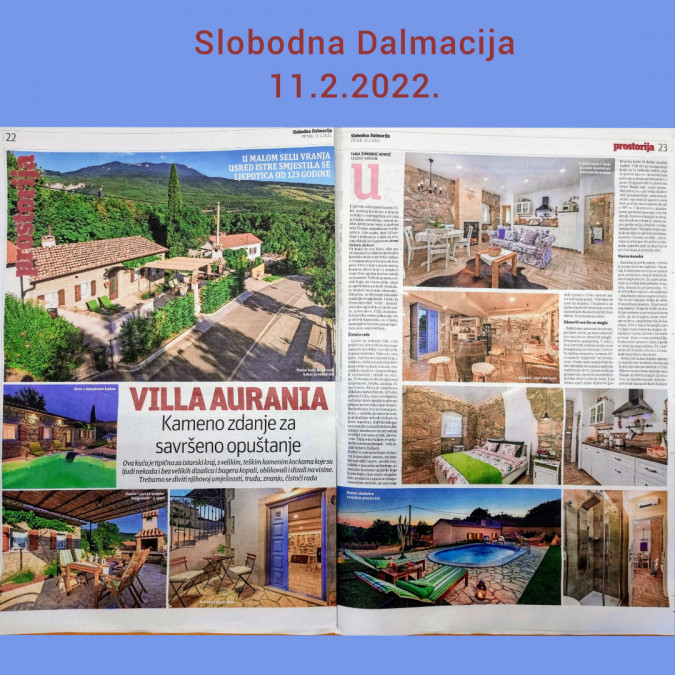 Mediji o nama, Villa Aurania, Traditional holiday house in Vranja, Istria Vranja